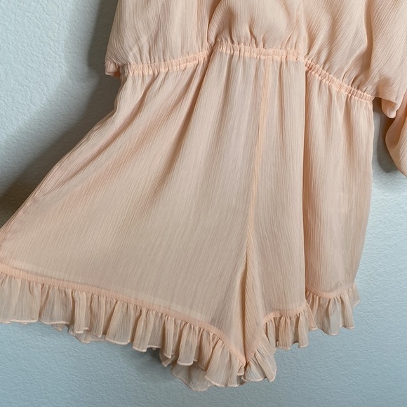 Lovers + Friends Malia romper jumper women’s small peach off shoulder summer - Picture 3 of 10